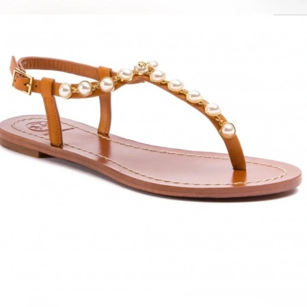 Tory Burch Emmy Pearl Embellished Sandals
